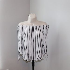 Stripped off the shoulder top